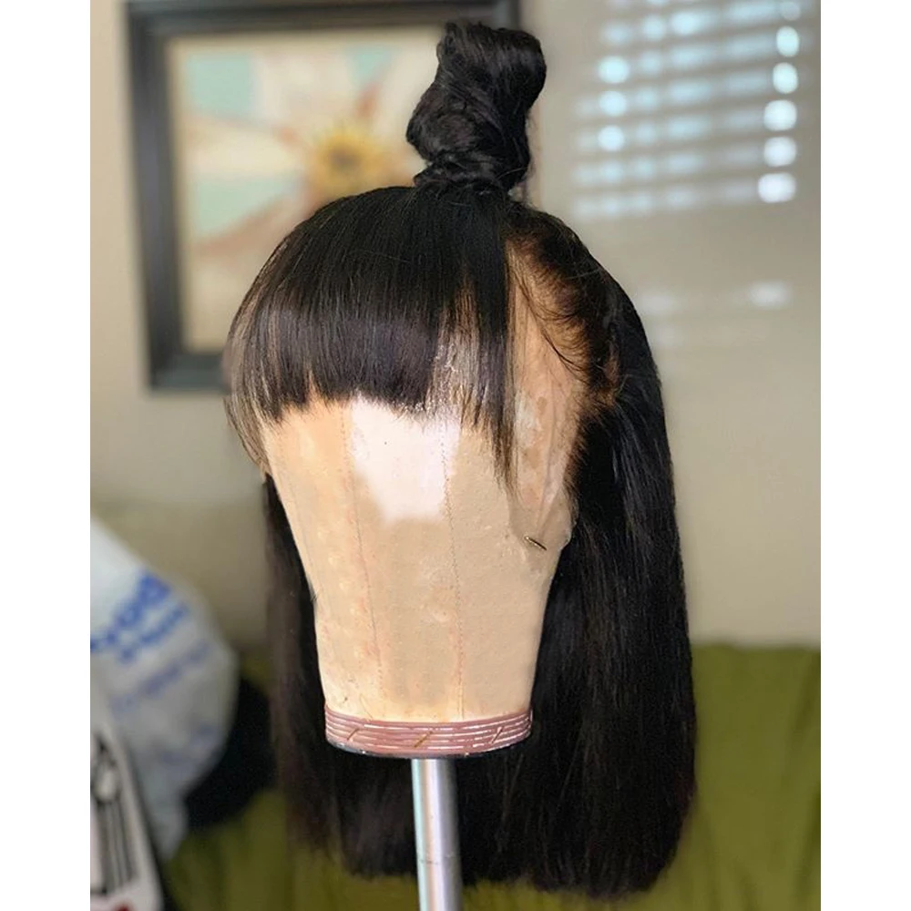 

Full Lace Human Hair Bob Pre Plucked Lace Wig Bang Wig Swiss Lace Raw Indian Hair Human Hair Pixie Cut Wig Remy Hair