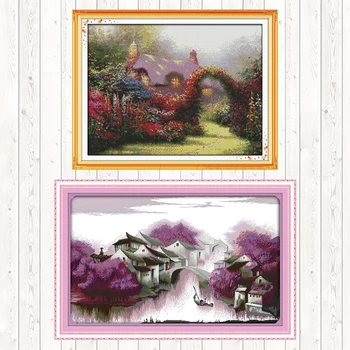

Purple Dream Embroidery Handmade Needlework Package Cross Stitch Kits DMC Floss Kits Wall Home Decor 11CT 14CT Cross Stitch Set