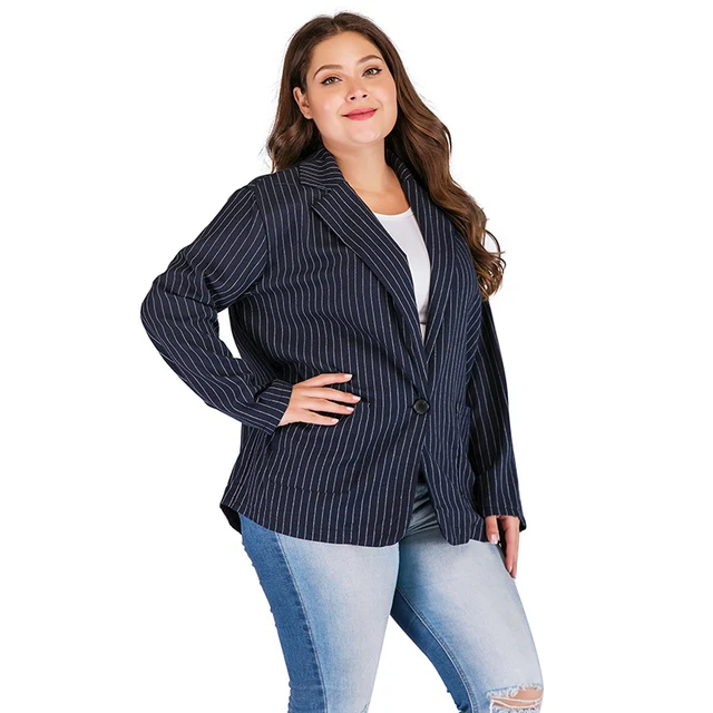 blazer feminino plus size azul marinho