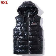 Мужской большой код, осень и зима, тренд, Красивый хлопковый жилет, теплый жилет 9XL, мужская куртка без рукавов, хлопковый ватный жилет