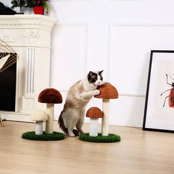 

Cute Kitten Mushrooms Scratch Board Furniture Protect Pet Health Sisal Large Scratcher Mat Claws Care Cat Scratcher Toy Post