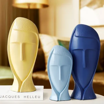 

Resin Face Statue Decoration Abstract Art Character Crafts Home Decoration Modern Living Room Bedroom Wine Cabinet Display Gift
