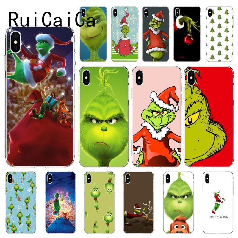 RuiCaiCa How зеленый ofMonster Grinch палантин Рождественский чехол для iphone 8 7 6 6S Plus X XS MAX 5 5S SE XR