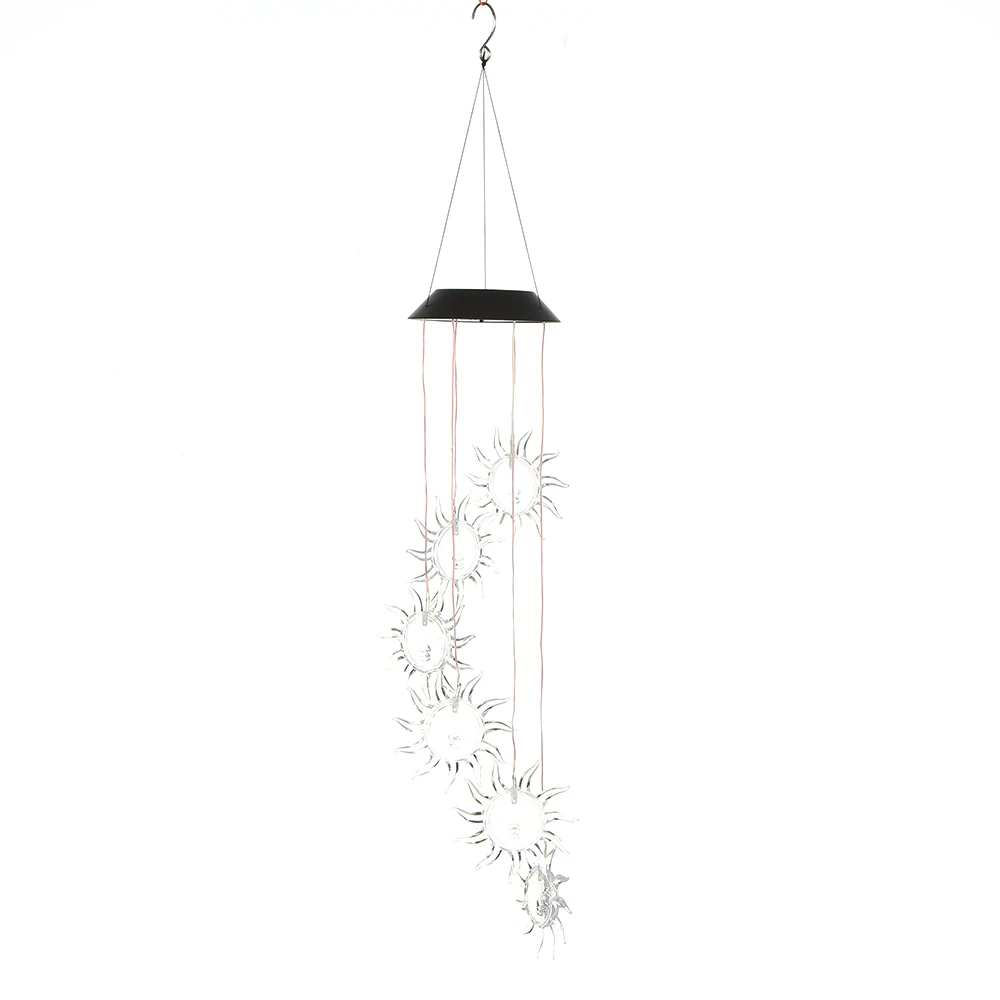 Style 4 Outdoor Yard Garden Decoration Luminous Butterfly Dragonfly Moon And Star Sun Snowflake Hanging Decorative Lamp For Garden - Color: Style 4