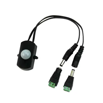 

Mini 5A PIR Infrared Motion Sensor Detector Switch for LED Strip Light + Female Male DC Power Connector JK