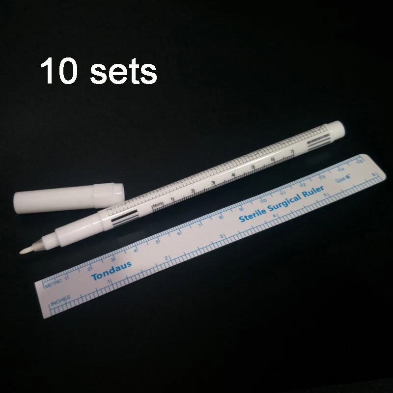 10 sets 10 комплектов белый хирургический карандаш для татуажа бровей инструменты для маркера кожи Аксессуары для микроволокна Перманентный маркер для татуажа поставщик - Цвет: 10 sets