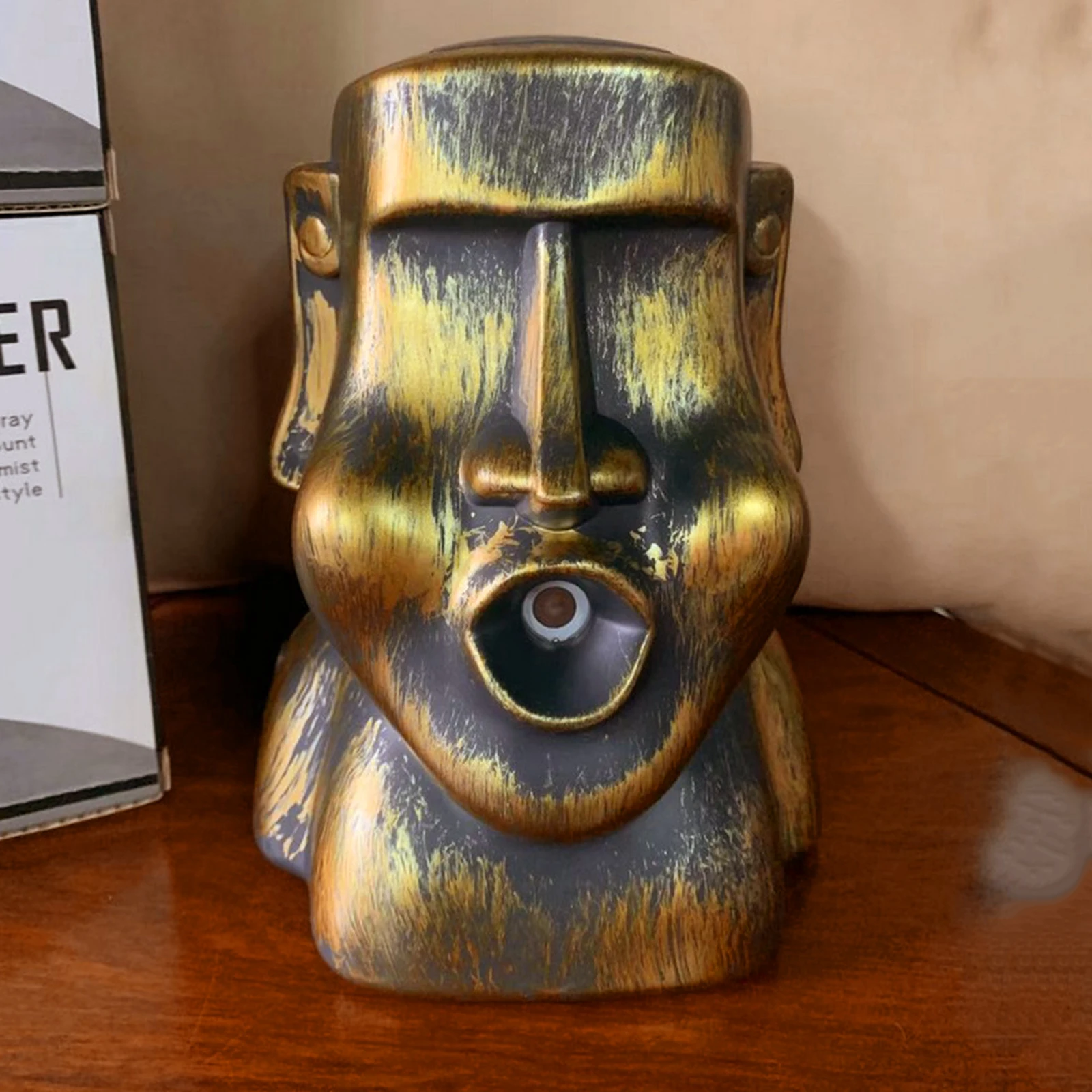 Moai Statue Humidifier Tabletop 220ml Essential Oil for Office Living Room Household Auto Shut-Off