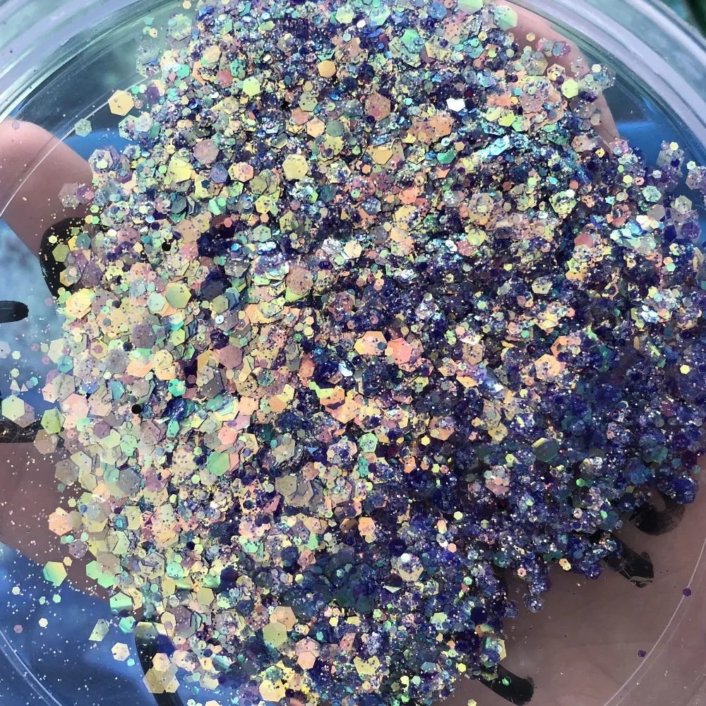 50G/Bag Holographic Mixed Hexagon Shape Chunky Nail Glitter Sequins Sparkly Flakes Slices Manicure Body/Eye/Face Glitter TCF2335 50G/Bag Holographic Mixed Hexagon Shape Chunky Nail Glitter Sequins Sparkly Flakes Slices Manicure Body/Eye/Face Glitter TCF2335
