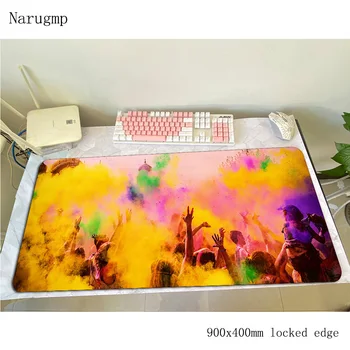 

Holi Colors mouse pad cute Computer mat 900x400x3mm gaming mousepad large wrist rest padmouse keyboard games pc gamer desk