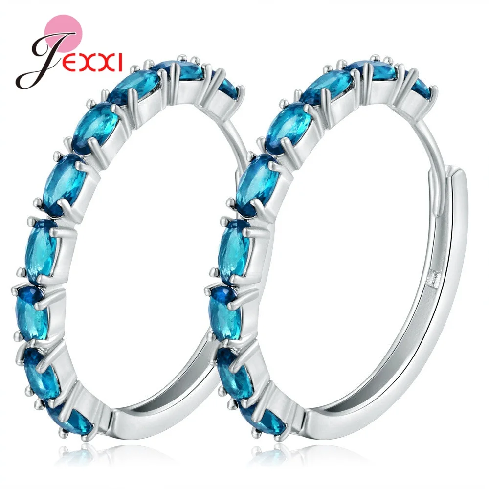 

New 2020 Arrivals European And American 925 Sterling Silver Inlaid Zircon High Quality Boutique Oval Hoop Earrings Jewelry