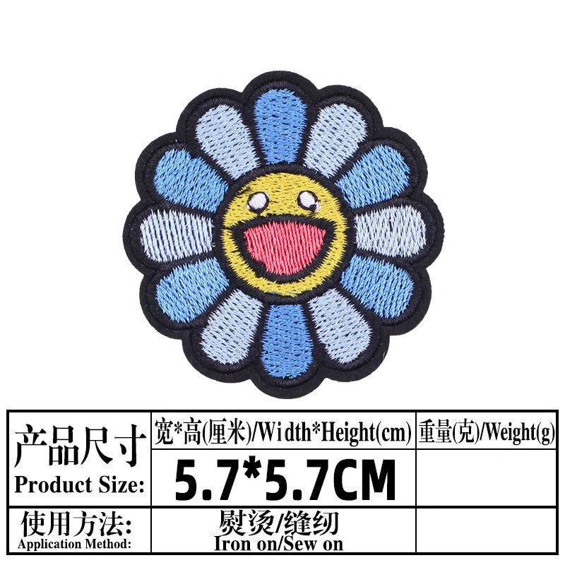 Flower Embroidered Patches for Clothing Thermoadhesive Badges Patch Thermal Stickers for Fabric Clothes Appliques Decoration