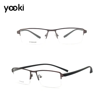 

High Quality Eyewear Computer Glasses Elastic Half Frame Memory Titanium Alloy Prescription Myopia Optical Eyewear P9831