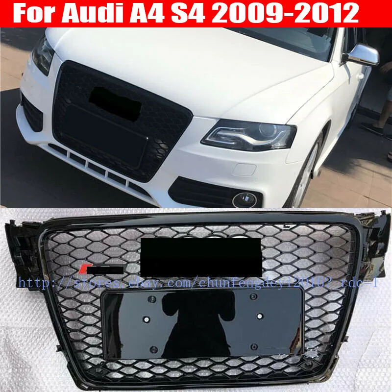 Per Audi A4 S4 B8 2009 2010 2011 2012 Rs Style Euro Nido D'Ape Maglia Esagonale Griglia Nera Lucida