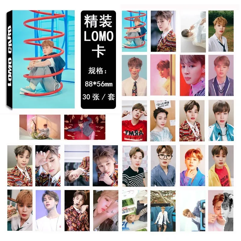 30 шт./компл. модные kpop Jimin одиночные фотокарты высокого качества HD bangtan boys lomo карты Альбом Фотокарта bangtan boys, K-POP