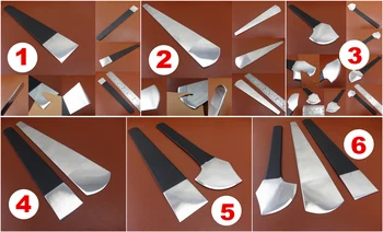

6kinds Leather Craft Flat Angled Arc Curved All Purpose Knife Cutter Skiver Trim Tool - Edger Creaser Groover Skiver Beveler Awl