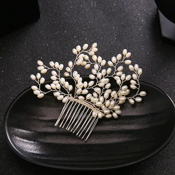

New hot sale Comb Bridal diamond pearl headdress accessories bridal accessories wholesale