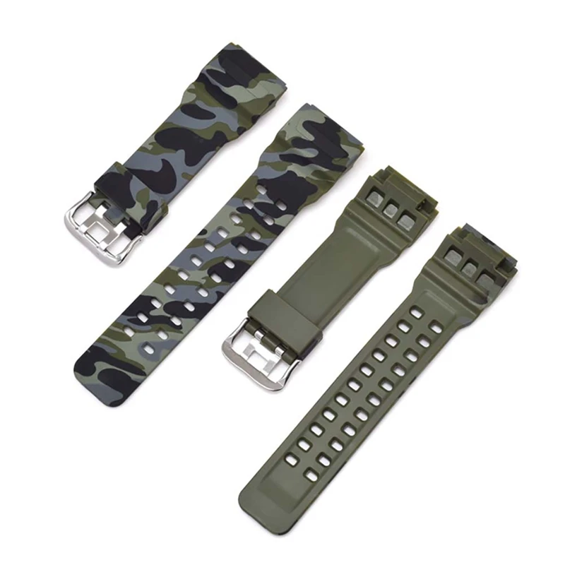 Green Multi-Color Камуфляжный силиконовый ремешок для часов черный камуфляж шестигранный ключ для часов GA-110 100 120 и GD120 аксессуары - Цвет: Green Multi-Color