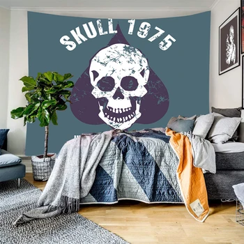 

Wall Tapestry Skull Print Household Wall Tapestry Halloween Wall Hanging Carpet Decorative Cloth