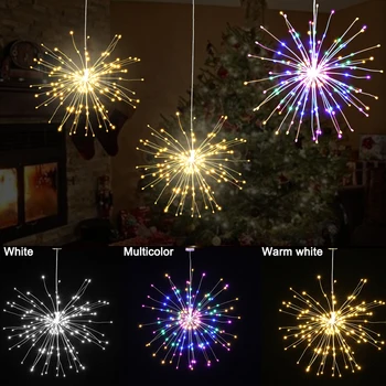 

150Leds Starburst String Lights DIY Remote Fairy Garland 8Modes Festival LED Firework Hanging Light Xmas New Year Decor Outdoor