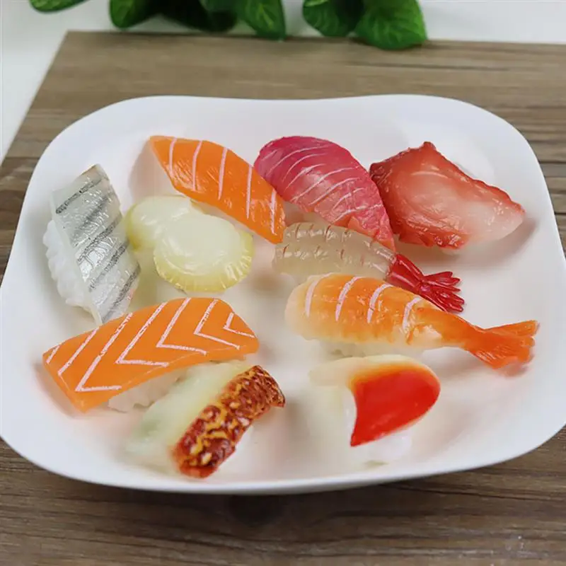 Simulation Sushi Model Food Toy Decoration Decorative Props Realistic Seafood Slice Artificial Food 1pcs Prop For Display kitchen food toys food photography props food model
