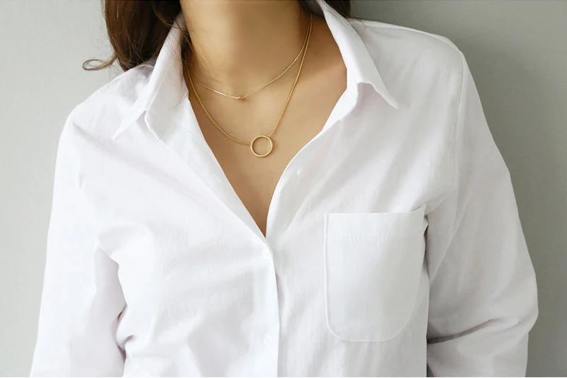 2020 Spring One Pocket Women White Shirt Female Blouse Tops Long Sleeve Casual Turn-down Collar OL Style Women Loose Blouses