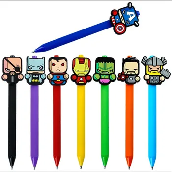

Marvel Super Hero candy color frosted 0.5 mm black gel pen Captain America Creative Learning stationery ballpoint pen for kids
