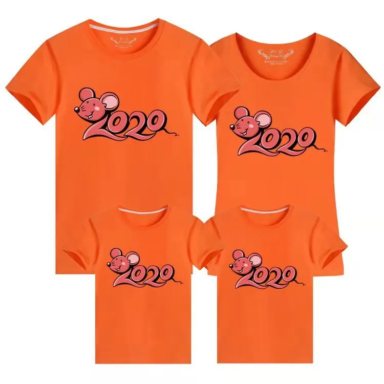 Коллекция года, одежда для всей семьи, Новогодняя одежда для мамы и дочки футболка Семейные комплекты летняя футболка одежда для папы, сына, мамы и дочки - Цвет: Orange