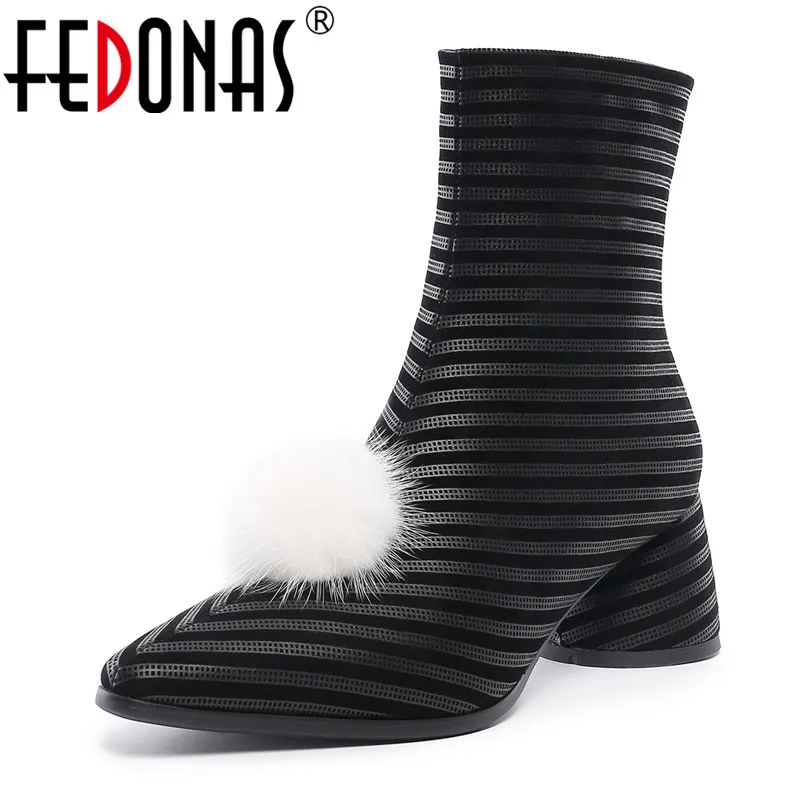 

FEDONAS New Popular Women Ankle Boots High Heeled Chelsea Boots Dancing Prom Shoes Woman Elegant Autumn Winter Pointed Toe Boots
