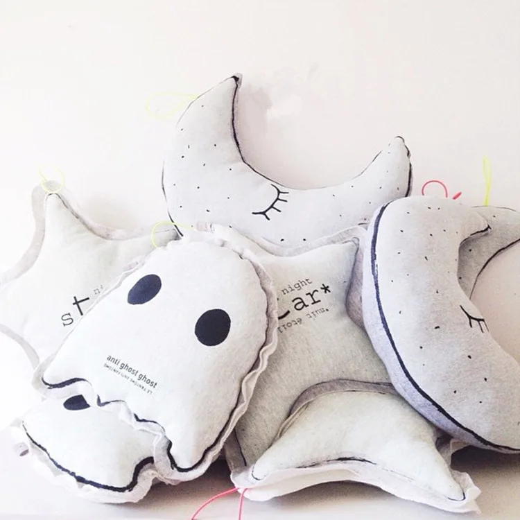 INS Moon Stars плюшевая подушка Kawaii светящиеся кукольные подушки Детская комфортная плюшевая собака Подростковая для девочек Подарки на день рождения подарки для детей