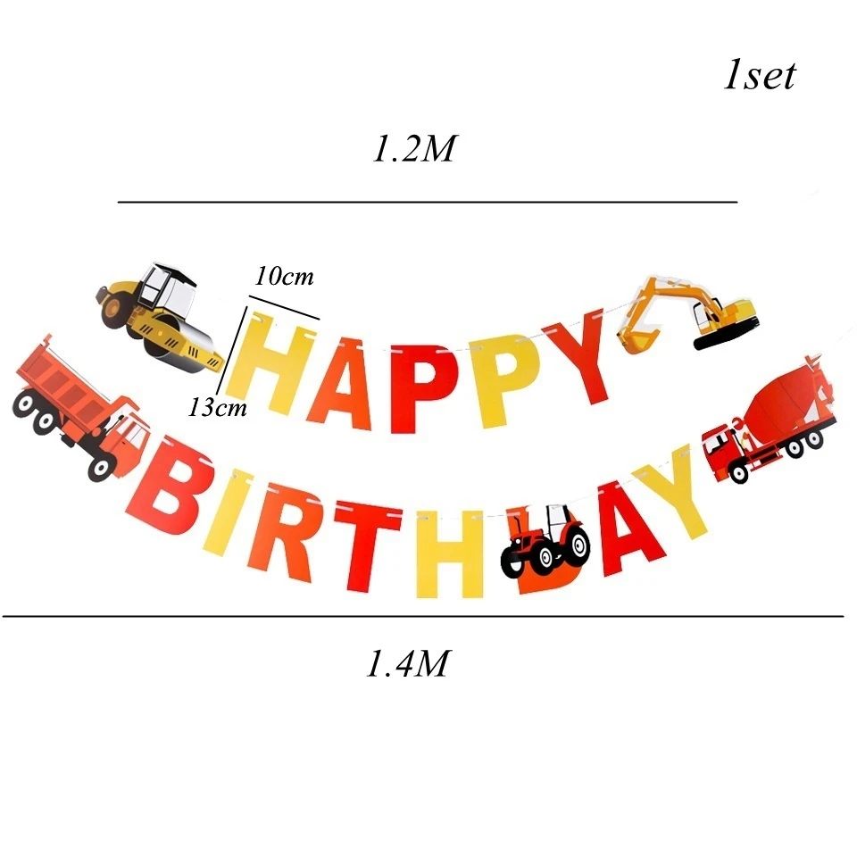 Экскаватор надувные шары строительство трактор тематические баннеры грузовик автомобиль детский душ Детский день рождения, день рождение мальчика вечерние принадлежности