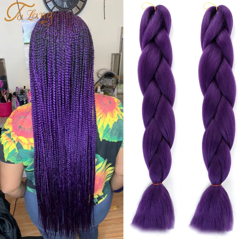 

TALANG Synthetic Ombre Jumbo Braiding Hair Extensions 24"(60cm) 100g/pc Heat Resistant Colored Crochet Braids