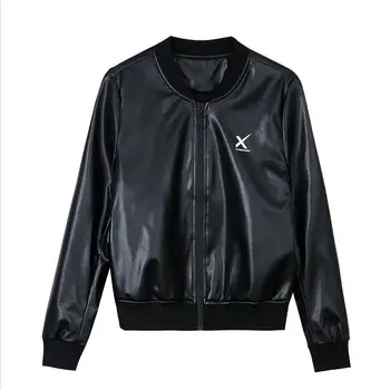 

PU Large Size Leather Jacket Women New 2020 Women Leather Coat Short Slim Motorcycle Leather Clothing Female Outerwear Black