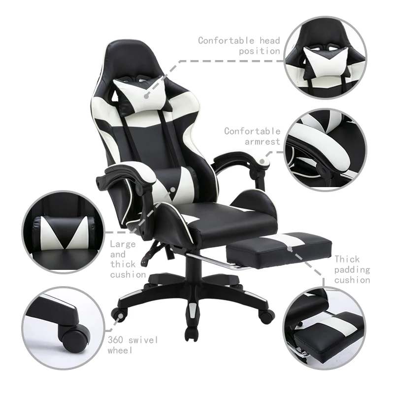 WCG Gaming Chairs Computer Chair Lifting up Office Chair for Cafe Internet Lounge