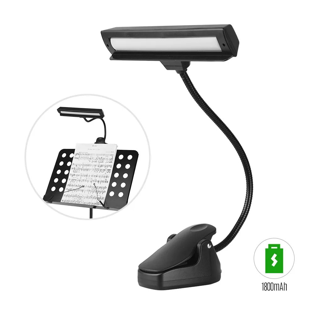 

14 LED Clip-on Music Stand Lights Portable Flexible Gooseneck Eye Protection Reading Book Light USB Bed Desk Lamp