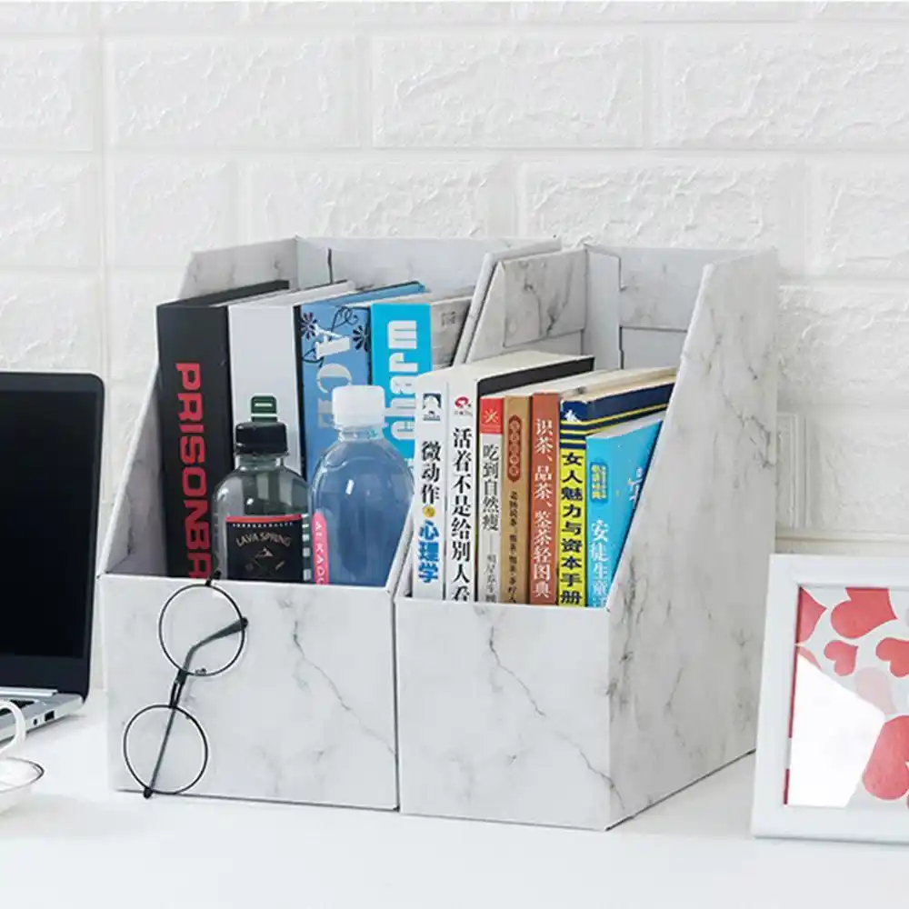 Download Diy Kraft Paper Bookend Book Holder Book File Bookends Holder Bookshelf Stationery Book Stand School Office Organizer Aliexpress