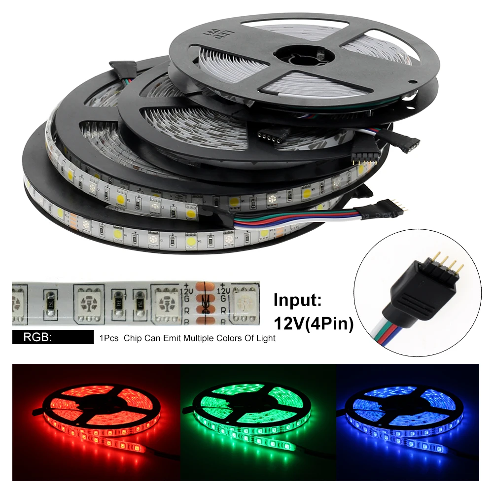 Светодиодная лента RGB RGBW с Wi Fi/Bluetooth 5050 5 м 12 В постоянного тока|Светодиодные ленты|