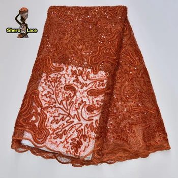 

African french net lace high quality sequins lace fabric 2020 embroidered bridal Nigerian wedding tulle laces