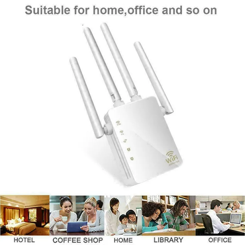 Ripetitore Wifi Bianco Ac1200 2.4G 5G 1200Mbps Router E Range Extender Wireless