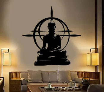 

Vinyl Wall Sticker Buddha Chakra Mandala Mantra Meditation Home Art Deco Yoga Room Decoration Sticker Mural GXL14