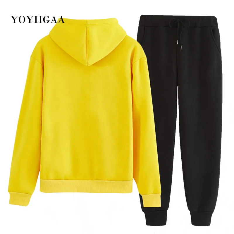 Autumn Winter 2 Piece Set Women Hoodies Pants Printed Pullover Sweatshirt Womens Hoodie Hooded with Pockets Tracksuit Suits