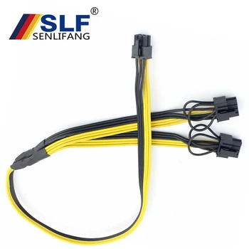 

Adapter Cable Graphics GPU Video Power Cable Module Splitter Wire 16AWG for Miner Mining PCI-E PCIE 6Pin to Dual 8Pin 6+2Pin