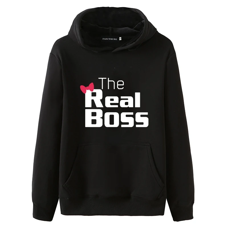 The Boss The Real Boss толстовки для пар для женщин и мужчин свитшот с надписью для влюбленных пары худи пуловеры в стиле кэжуал подарок