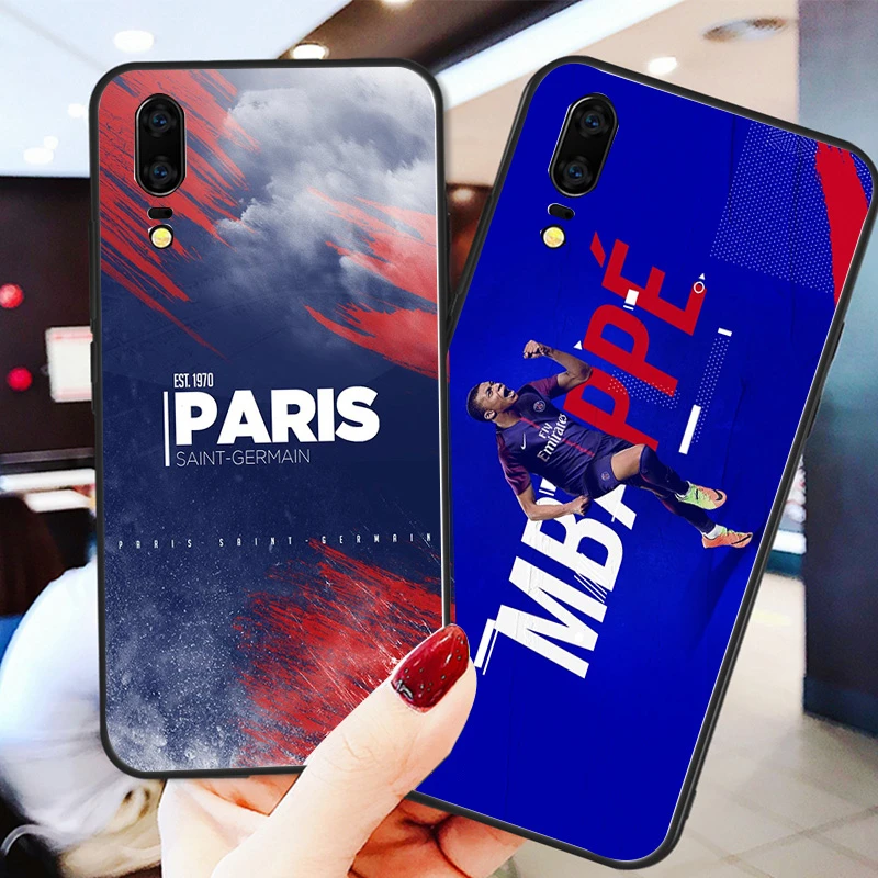 

Yinuoda Phone Case For PSG FC Black Soft TPU For Mbappe Huawei DIY Picture Cover Mate 10 Pro P20 Pro P8 P9 Honor 9 8 Lite P30