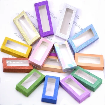 

20 set/lot Packing box for eyelash blank eyelashes package Multicolor paper box Eyelashes DIY Shining packing box