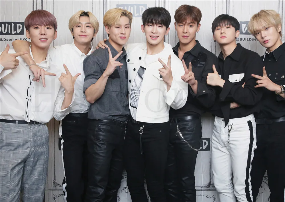 Monsta X Kpop плакаты Высокое разрешение украшения дома глянцевая бумага печатает домашний арт бренд - Цвет: Фиолетовый