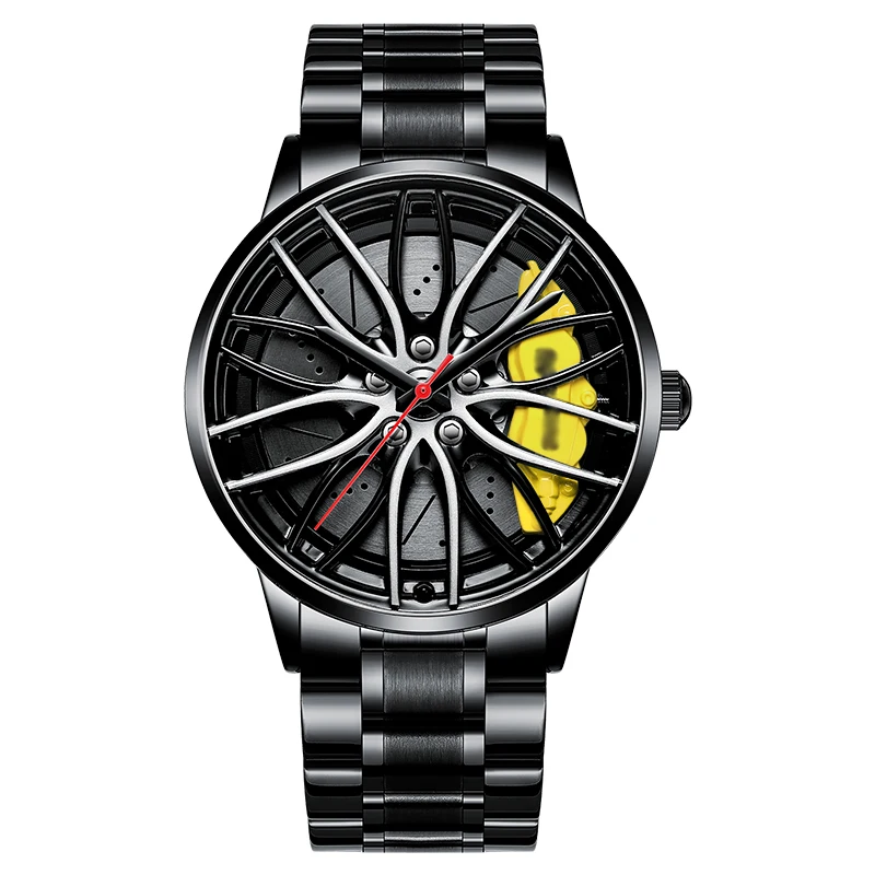 Men's Watches Waterproof Wheel Watch Car Rim Watch Quartz Men's Sports Watches For Men Clock Mens Spinning Watches 