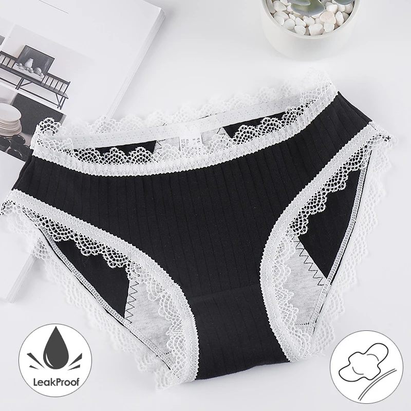 

3 Pcs/lot Leak Proof Menstrual Panties Physiological Pants Women Underwear Period Cotton Waterproof Briefs set Dropshipping