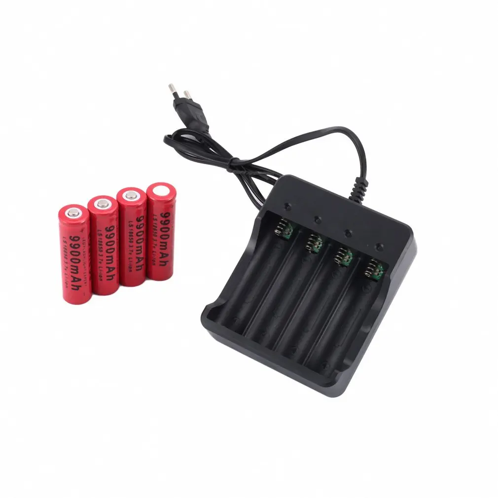 EUEU Желтый Прочный 3,7 V 18650 батареи 9900mAh литий-ионная аккумуляторная батарея для фонарика+ США зарядное устройство
