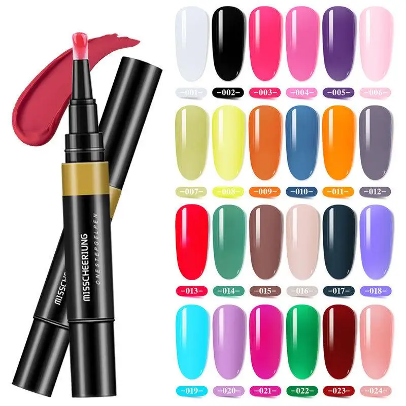 

1 Step Glue Three In One Nail Oil Gel Pen Lazy Lasting Nail Phototherapy Nail Nail Art 24 Colors Nail Varnish Manicure for Girl