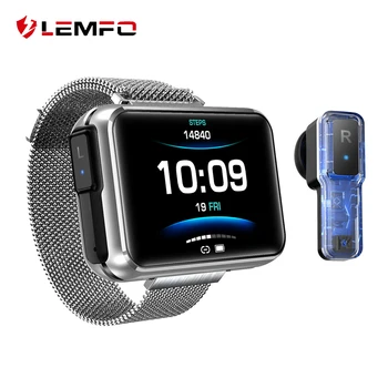 

LEMFO T91 Smart Watch Men TWS Wireless Bluetooth Headset 2020 1.4 Inch Big DIY Screen Bluetooth Call Weather Smartwatch